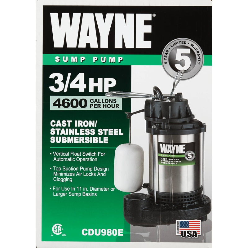 Wayne 3/4 HP 115V Submersible Sump Pump