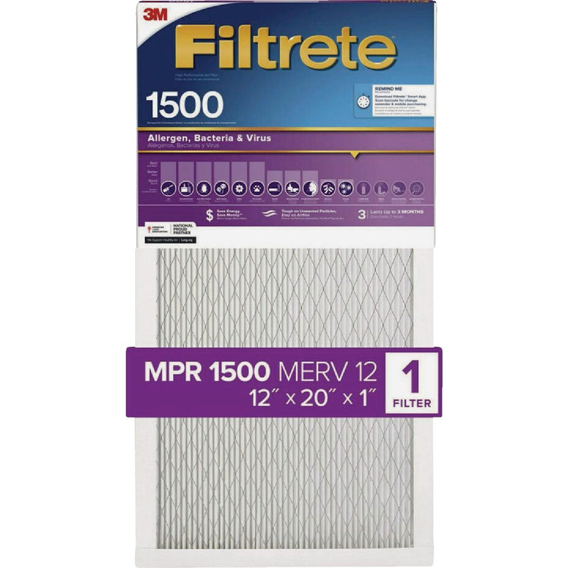 Filtrete High Performance Air Filter, 1500 MPR, 12 In. x 20 In. x 1 In.