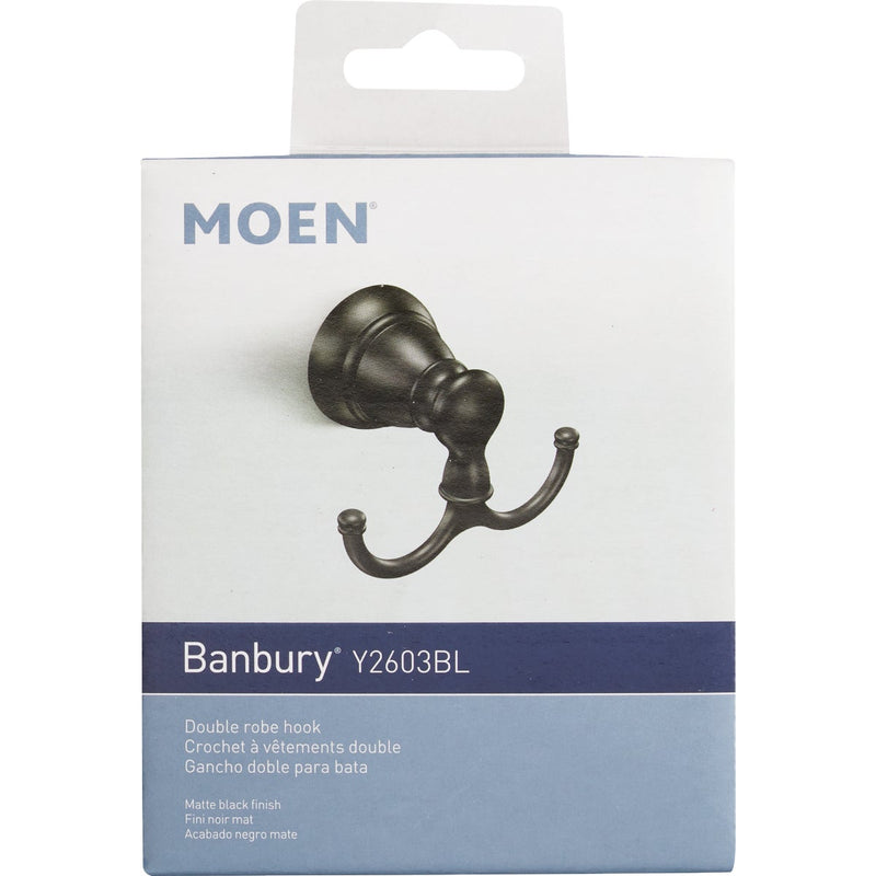 Moen Banbury Double Robe Hook, Matte Black