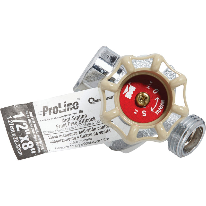 ProLine QuarterMaster 1/2 In. MIP x 1/2 In. Solder x 8 In. Anti-Siphon Frost Free Wall Hydrant