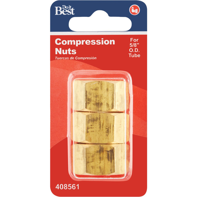 Do it 5/8 In. OD Brass Compression Nut (3-Pack)