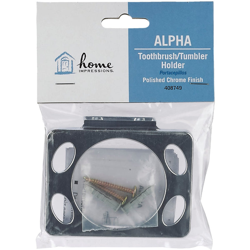 Home Impressions Alpha Chrome Toothbrush Holder