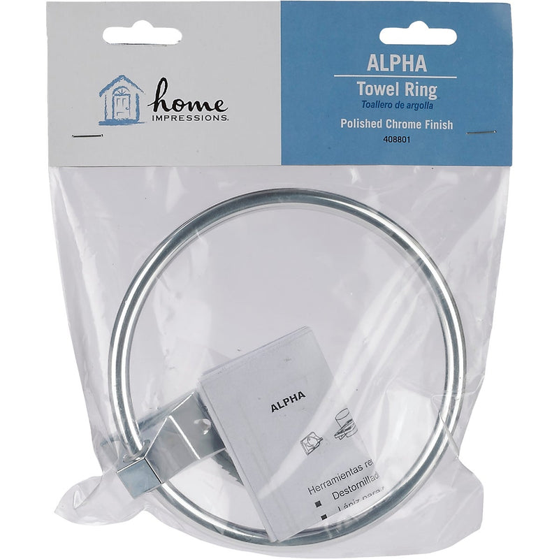 Home Impressions Alpha Chrome Towel Ring