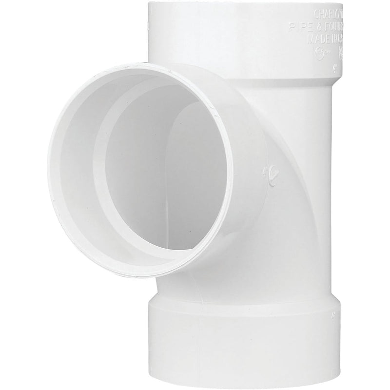 Charlotte Pipe 4 In. Schedule 40 Sanitary PVC Tee