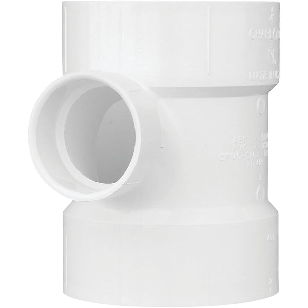 Charlotte Pipe 4 In. x 2 In. Reducing Sanitary PVC Tee