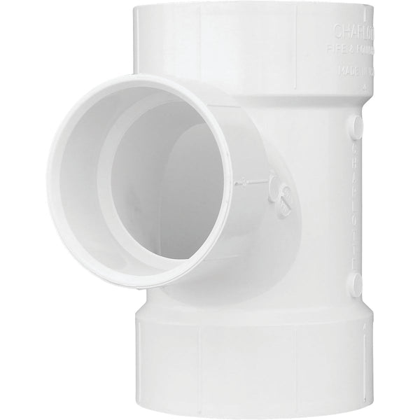 Charlotte Pipe 4 In. x 3 In. Reducing Sanitary PVC Tee