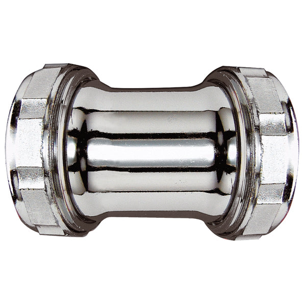 Do it Best 1-1/2 In. Chrome-Plated Brass Straight Coupling