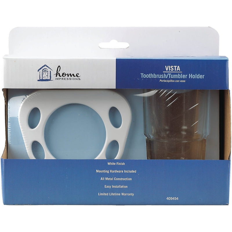 Home Impressions Vista White Toothbrush Holder