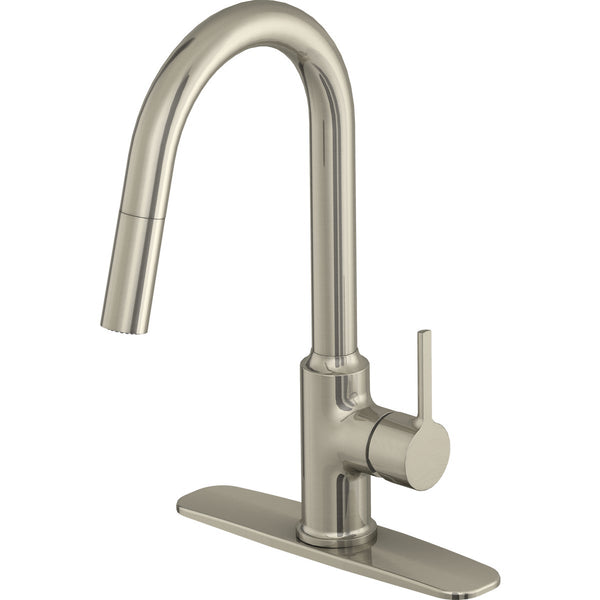 Home Impressions Contemporary Builder 1-Handle Lever Pull-Down Kitchen Faucet, Brushed Nickel