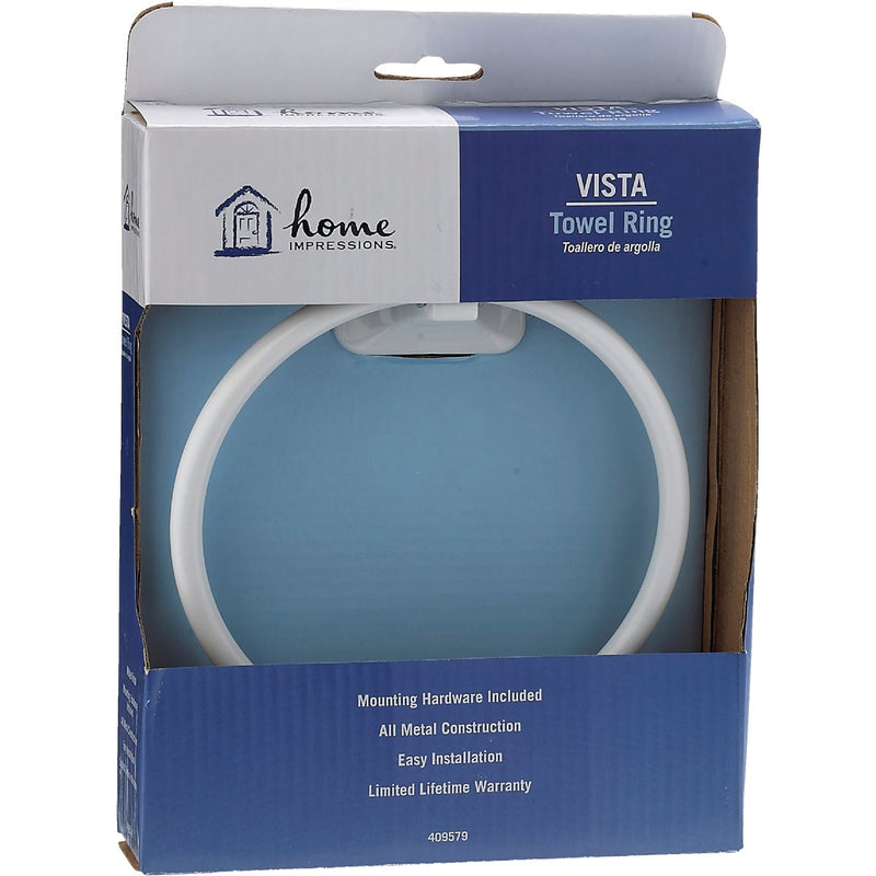 Home Impressions Vista White Towel Ring