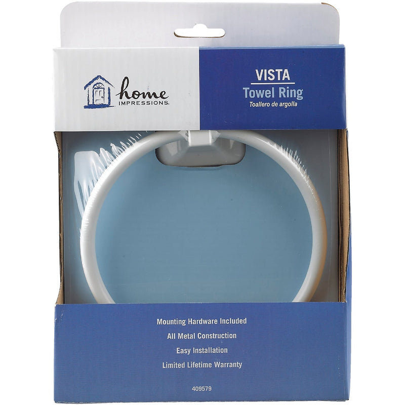 Home Impressions Vista White Towel Ring