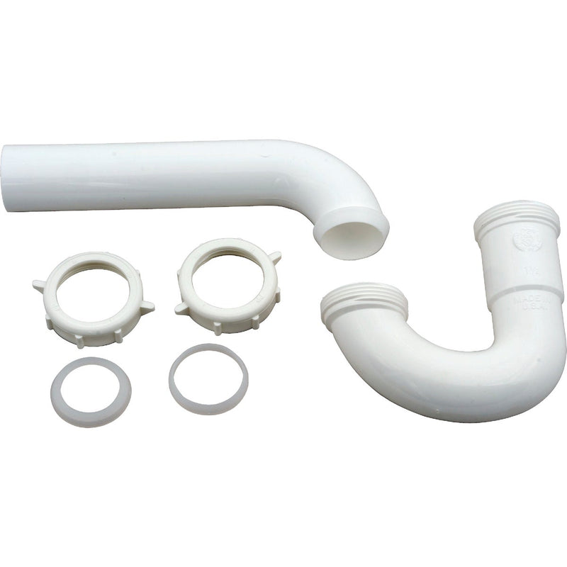 Do it Best 1-1/2 In. to 1-1/4 In. White Plastic P-Trap with Reducer Washer