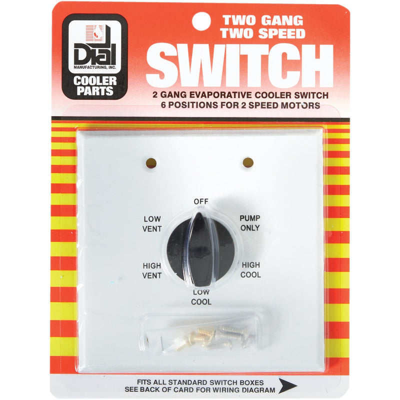 Dial Two-Speed Six-Position Metal Rotary Switch - 2 Gang Metal