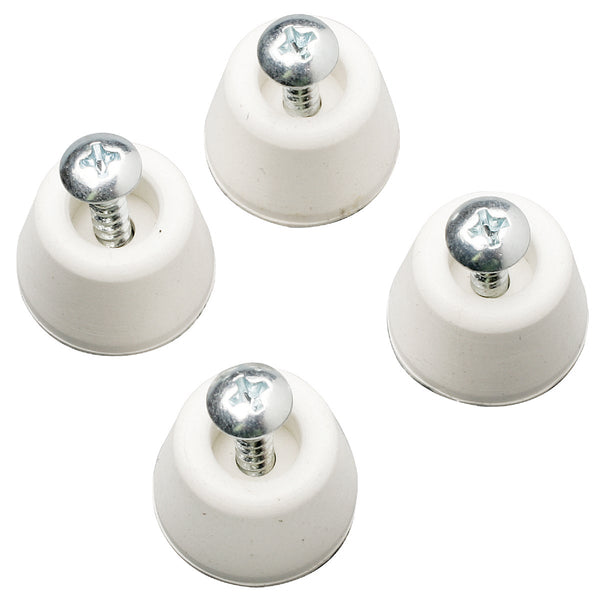 Do it Best 3/4" White Vinyl Toilet Seat Screw Bumper Set