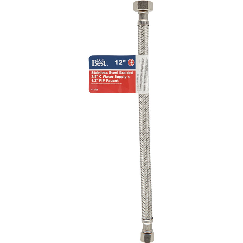 Do it Best 3/8 In. C X 1/2 In. F X 12 In. L. Braided Stainless Steel Faucet Supply Line