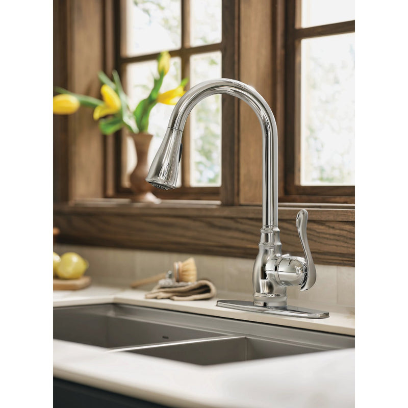 Moen Anabelle 1-Handle Lever Pull-Down Kitchen Faucet, Chrome