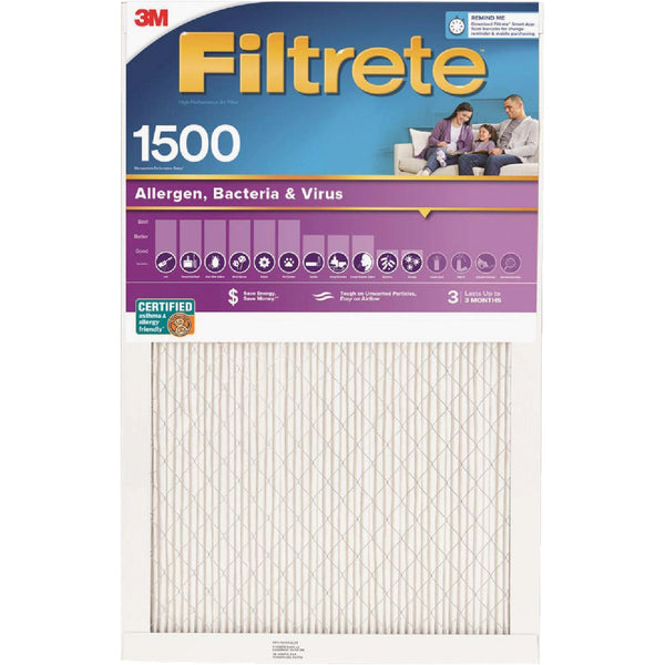 Filtrete 12 In. x 12 In. x 1 In. 1550 MPR Ultra Allergen Healthy Living Furnace Filter, MERV 12