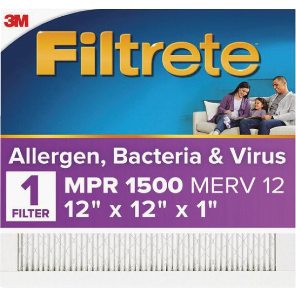 Filtrete Allergen, Bacteria & Virus Air Filter, 1500 MPR, 12 In. x 12 In. x 1 In.