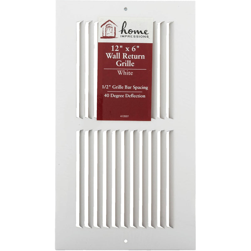 Home Impressions 6 In. x 12 In. Stamped Steel Return Air Grille