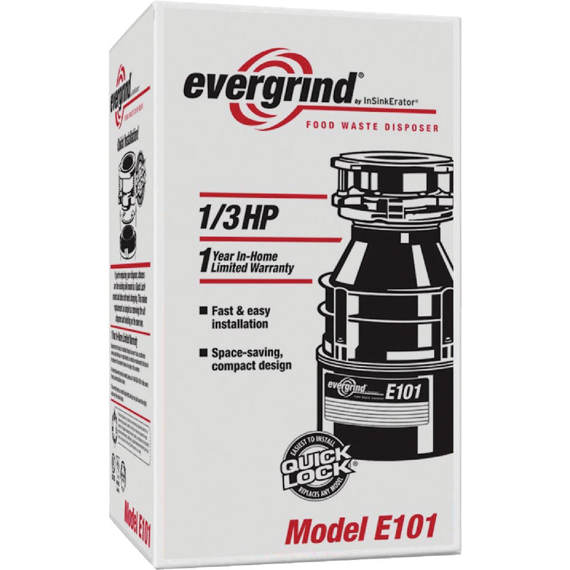 Evergrind 1/3 HP Garbage Disposer, 1 Year Warranty