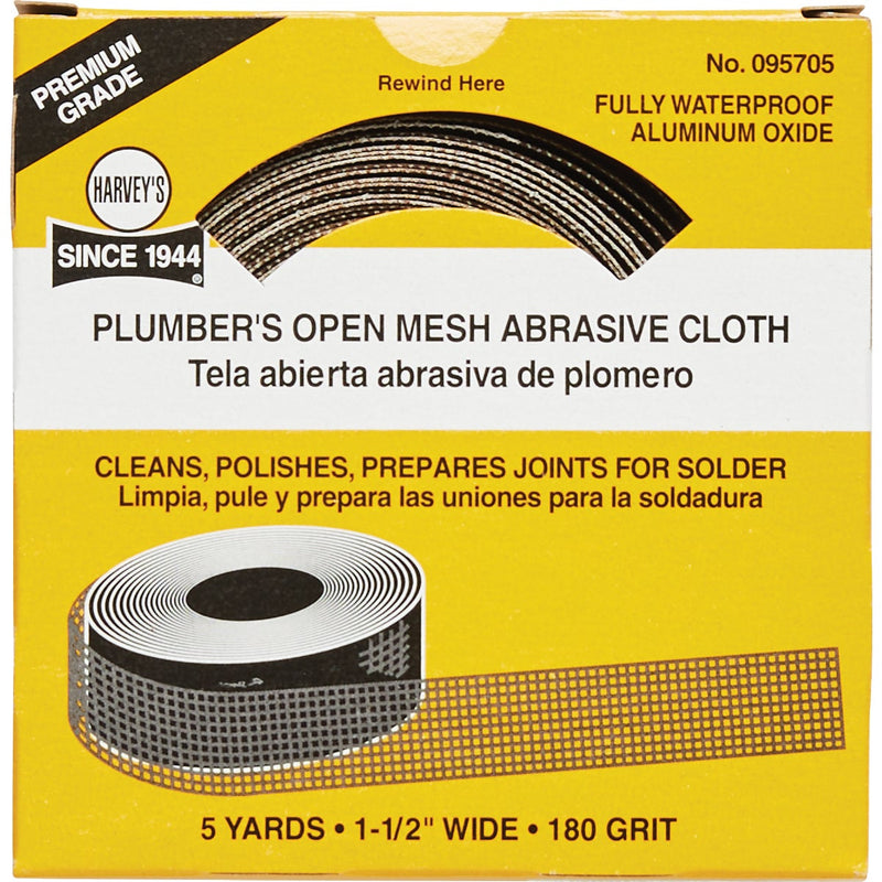 Harvey 1-1/2 In. x 6 Yd. 180-Grit Plumber's Open Mesh Abrasive Sand Cloth