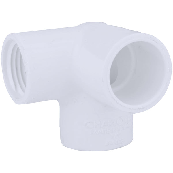 Charlotte Pipe 1/2 In. x 1/2 In. Slip x 1/2 In. Female Schedule 40 90 Deg. PVC Elbow w/Side Inlet (1/4 Bend)