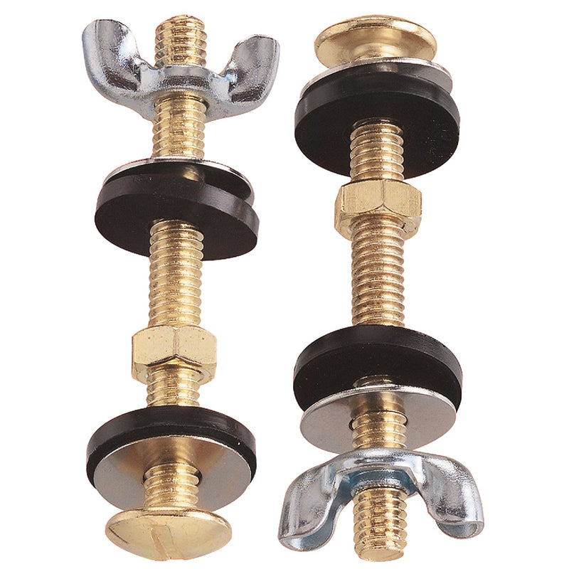Do it Best 5/16 In. x 3 In. Brass Plated Tank Bolts (2 Pack)