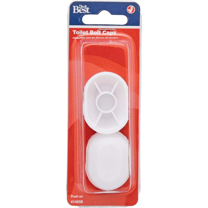 Do it Best Oval White Plastic Snap-On Toilet Bolt Caps (2 Ct.)