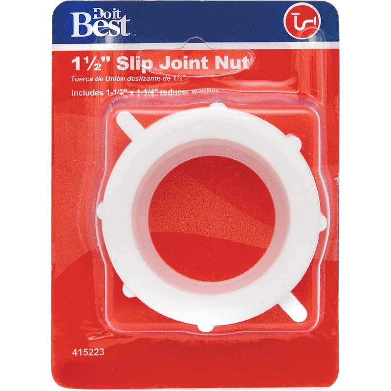 Do it Best 1-1/2 In. x 1-1/2 In. White Plastic Slip Joint Nut