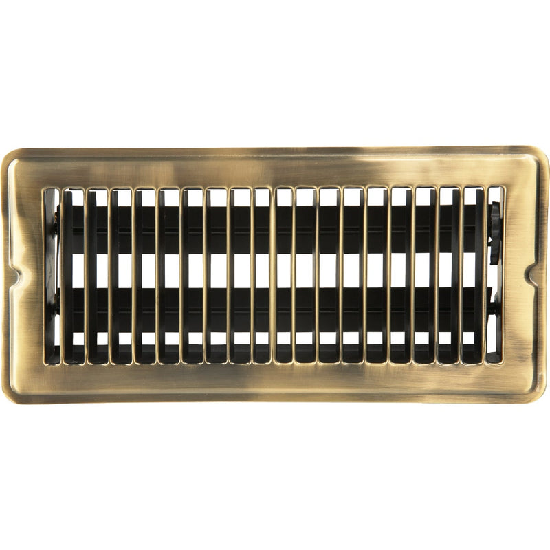 Home Impressions 4 In. x 10 In. Antique Brass Steel Floor Register