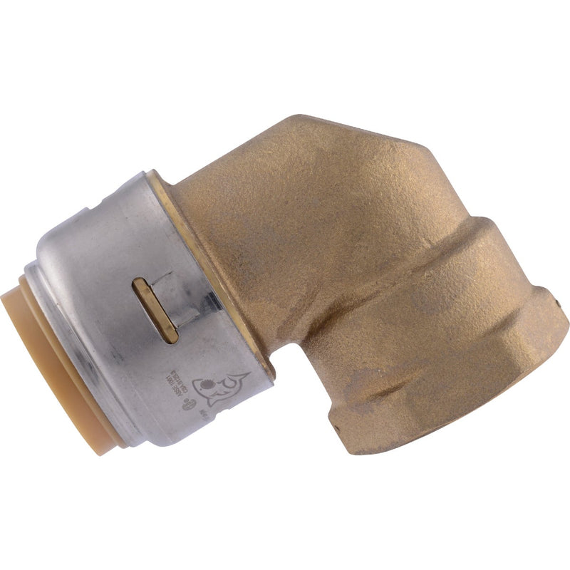 SharkBite 3/4 In. x 3/4 In. Push-to-Connect FNPT Brass Elbow (1/4 Bend)