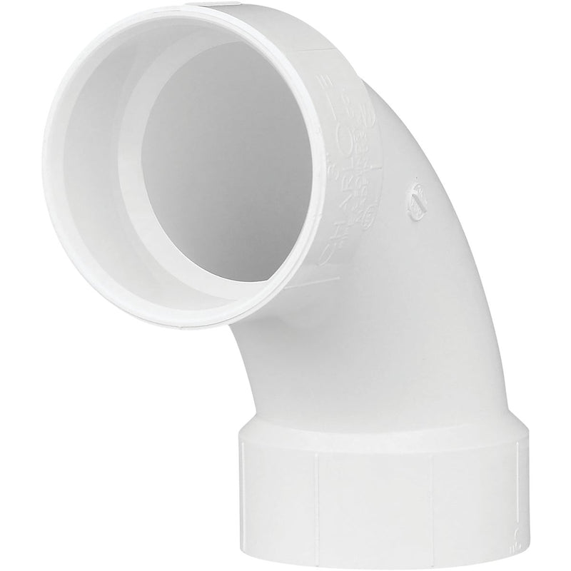 Charlotte Pipe 3 In. Schedule 40 90 Deg. Long Sweep DWV PVC Elbow (1/4 Bend)