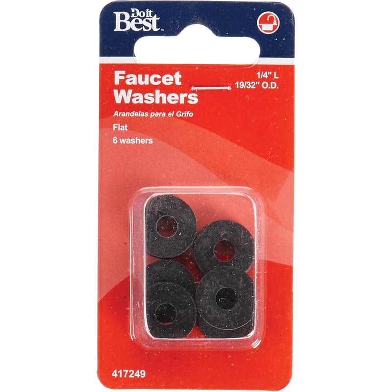 Do it Best 19/32 In. Black Flat Faucet Washer (6 Ct.)