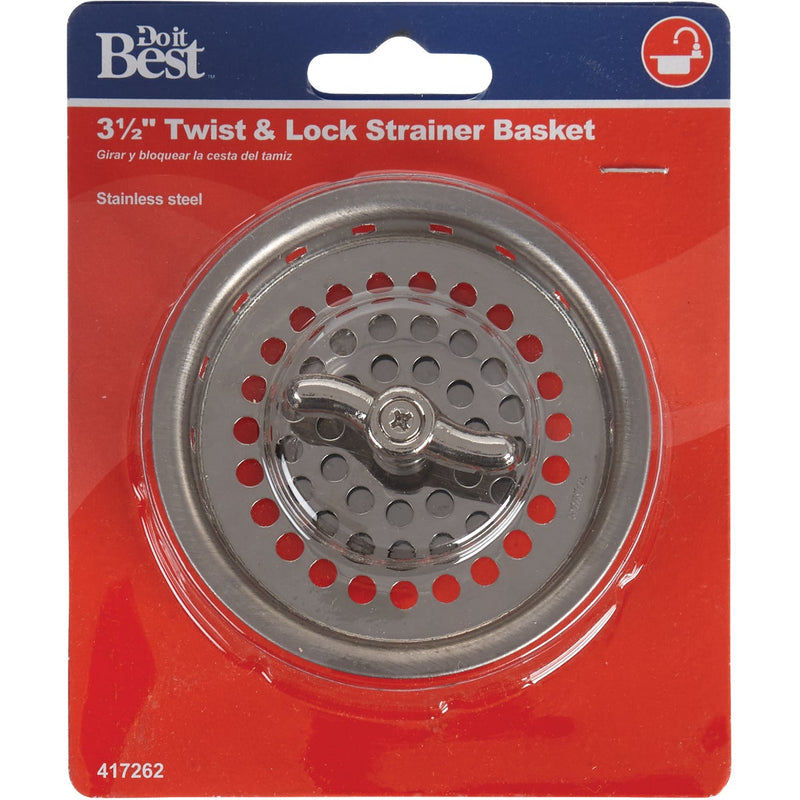 Do it 3-1/2 In. Stainless Steel Twist/Lock Basket Strainer Stopper
