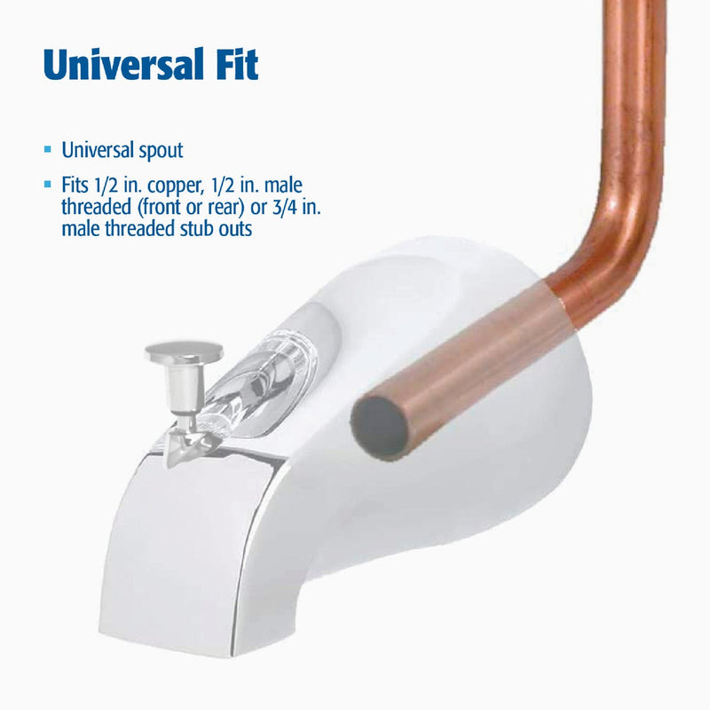 Do it Best Universal Fit Chrome Bathtub Spout with Diverter