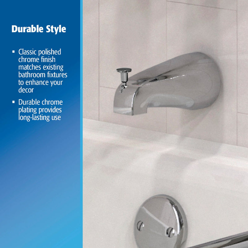 Do it Best Universal Fit Chrome Bathtub Spout with Diverter