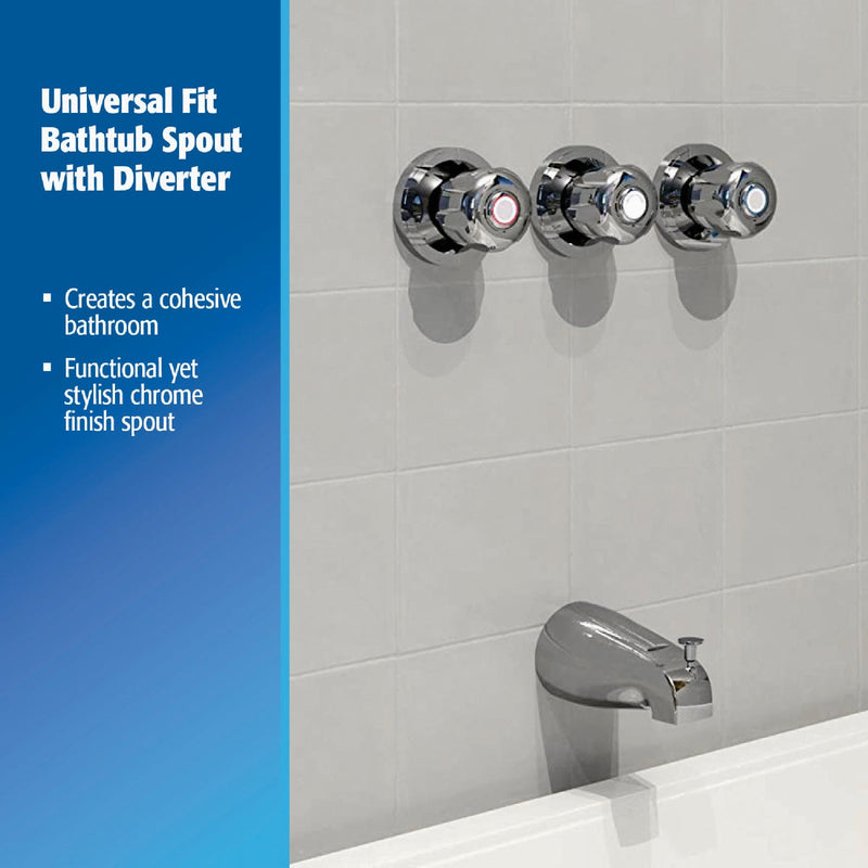 Do it Best Universal Fit Chrome Bathtub Spout with Diverter