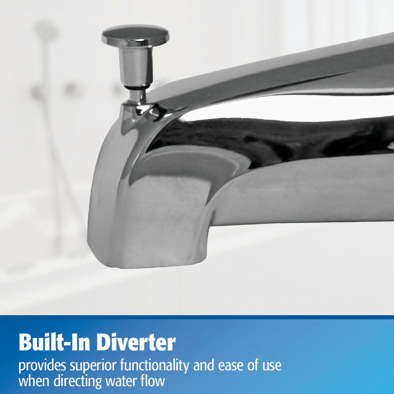 Do it Best Universal Fit Chrome Bathtub Spout with Diverter