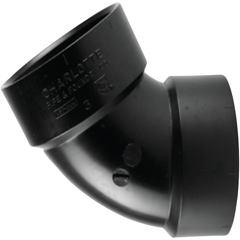 Charlotte Pipe 2 In. Hub x Hub 60 Deg. ABS Elbow (1/6 Bend)