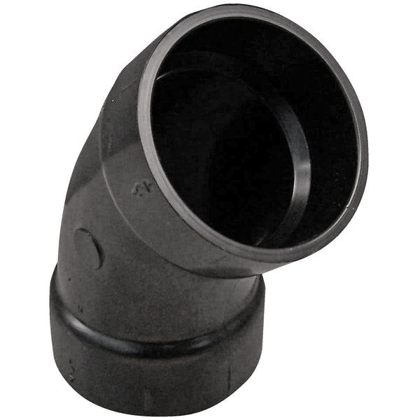 Charlotte Pipe 2 In. Hub x Hub 45 Deg. ABS Elbow (1/8 Bend)