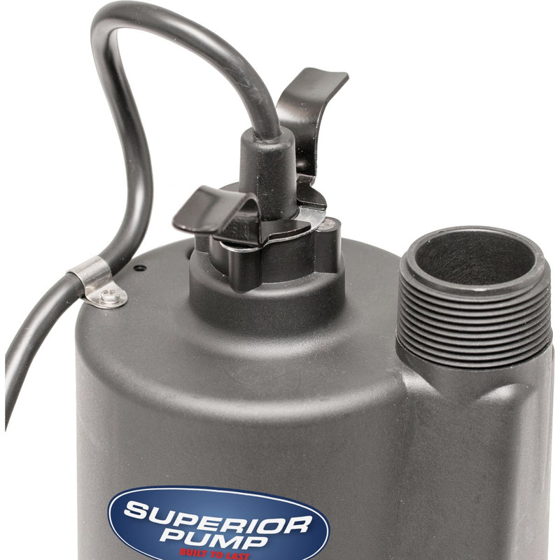 Superior Pump 1/3 HP Thermoplastic Submersible Sump Pump with Tethered Float Switch