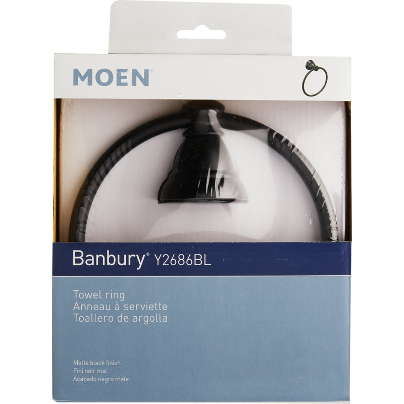 Moen Banbury 6 In. Towel Ring, Matte Black