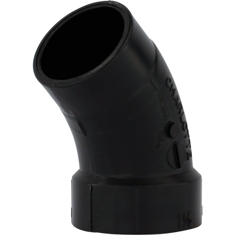 Charlotte Pipe 1-1/2 In. Hub x Spigot 45 Deg. Street ABS Elbow (1/8 Bend)