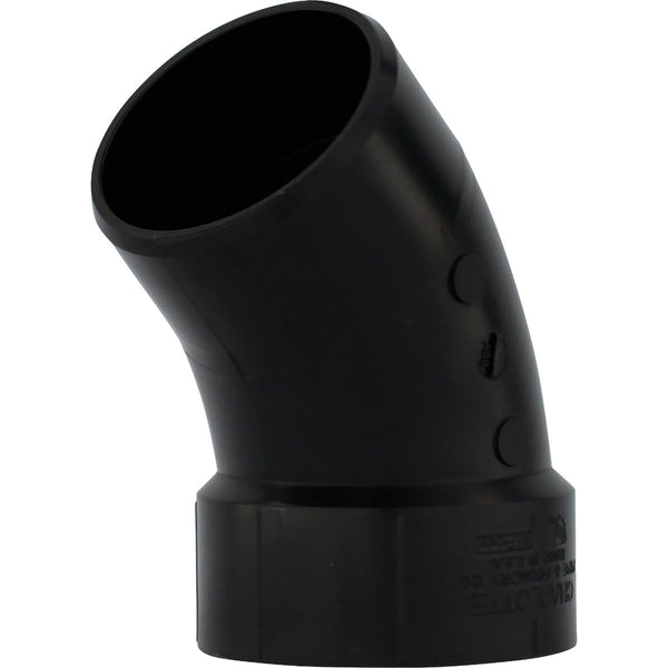 Charlotte Pipe 3 In. Hub x Spigot 45 Deg. Street ABS Elbow (1/8 Bend)