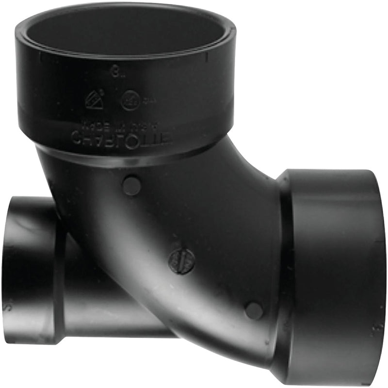 Charlotte Pipe 3 x 3 x 2 In. Hub x Hub x Hub 90 Deg. ABS Elbow w/Low Heel Inlet (1/4 Turn)