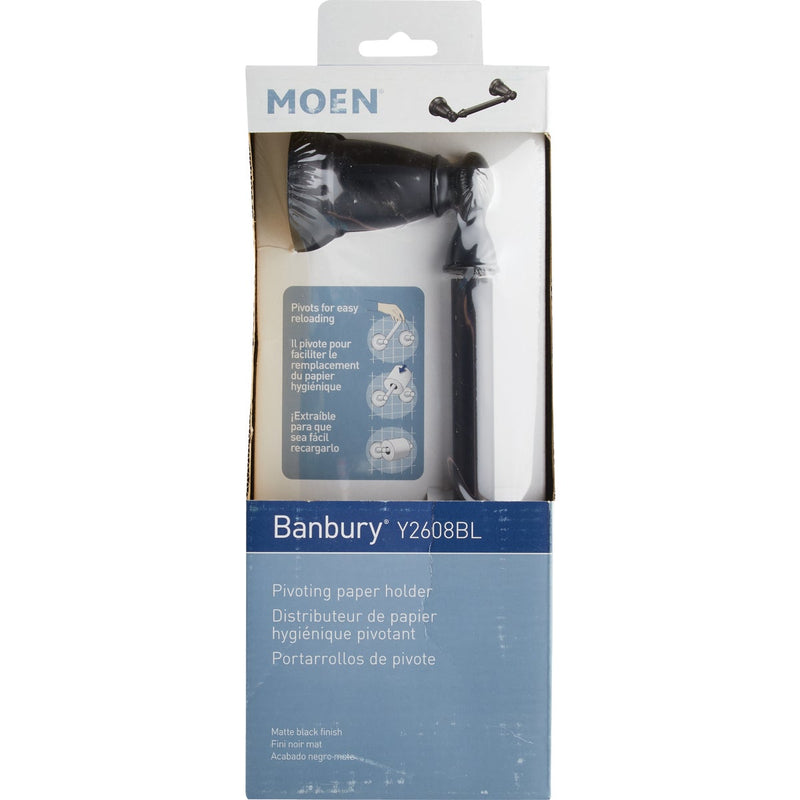 Moen Banbury Wall Mount Paper Holder, Matte Black