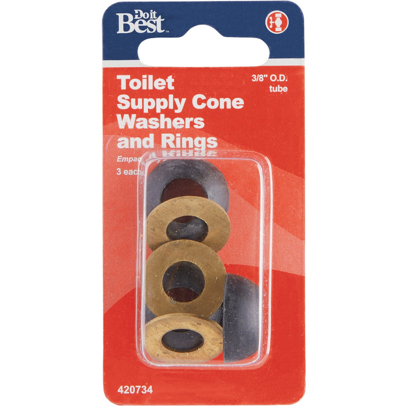 Do it Best 3/8 In. Black Cone Faucet Washer (6 Ct.)