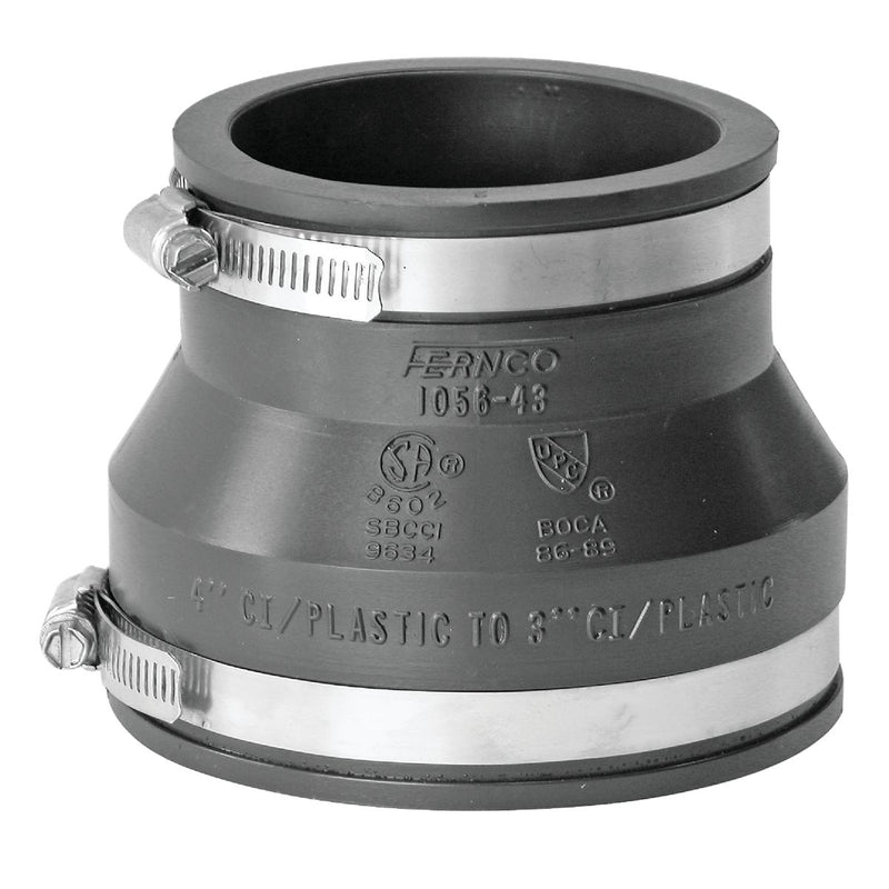 Fernco 4 In. x 3 In. Flexible PVC Coupling