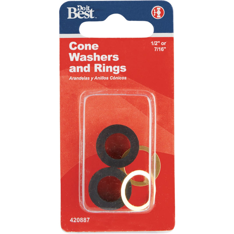 Do it Best 1/2 In. or 7/16 In. Black Cone Faucet Washer