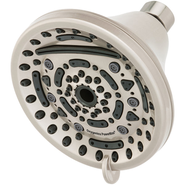 Oxygenics PowerMax 9-Spray 2.0 GPM Fixed Shower Head, Brushed Nickel